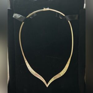 14K Solid Gold Tricolor Necklace